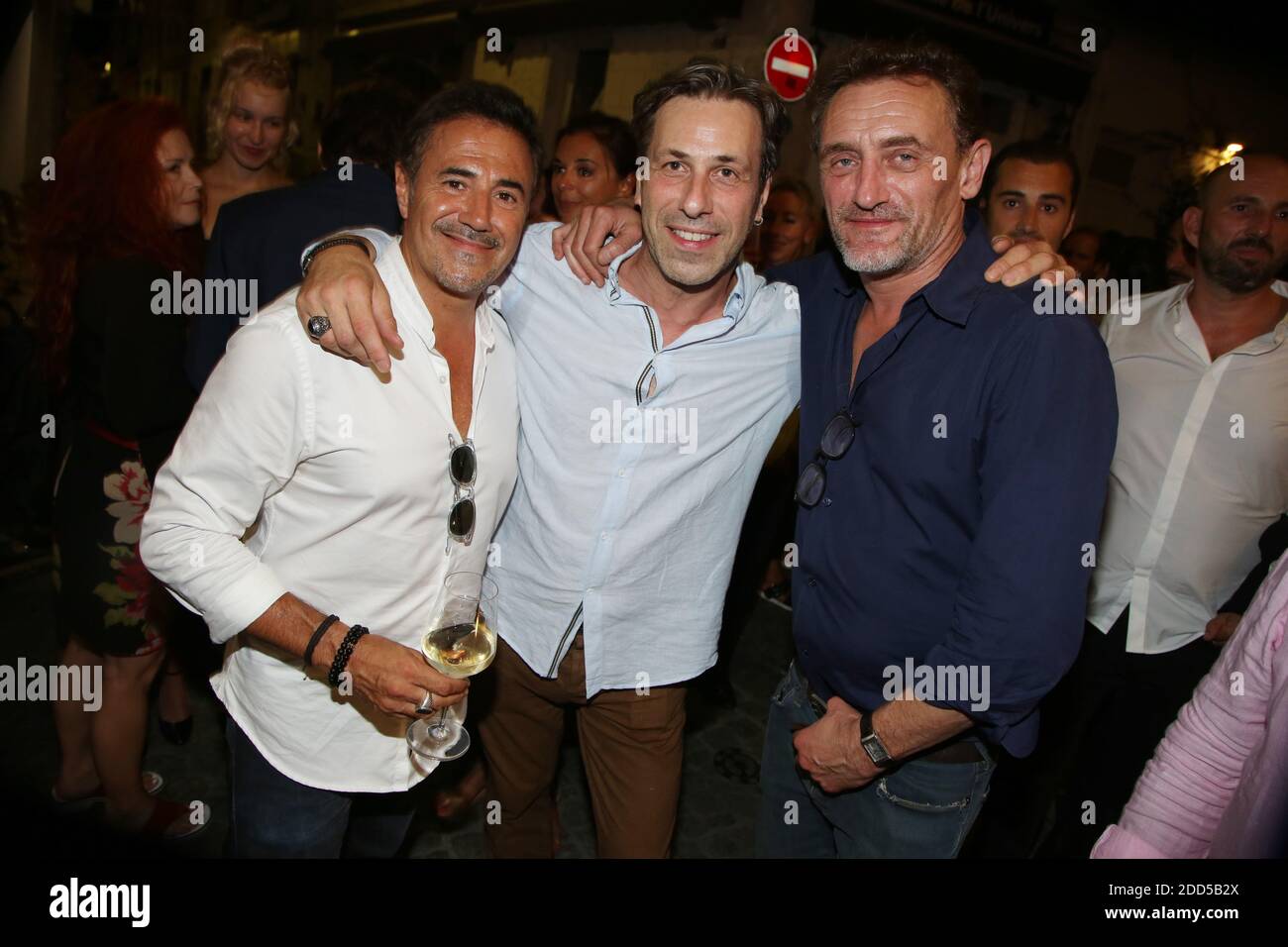 Exclusive - Jose garcia, Patrice Beligot and Jean-Paul Rouve attending  After party Lola et ses freres during the 11th Angouleme Film Festival, in  Angouleme, France on August 21, 2018. Photo by Jerome