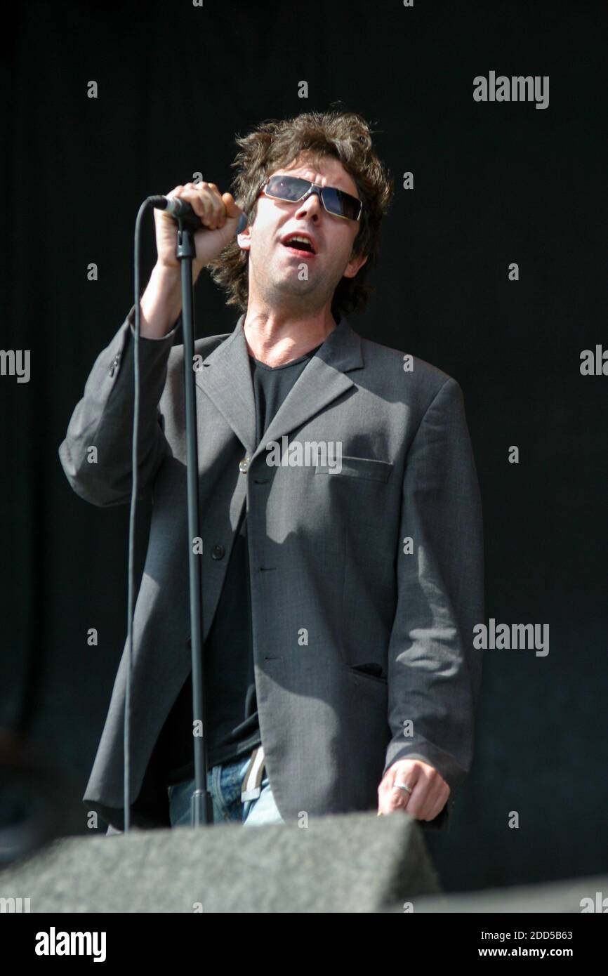 Ian McCulloch and Echo & the Bunnymen performing at the Virgin V Festival V2003, Hylands Park, Chelmsford, Essex, United Kingdom. Stock Photo