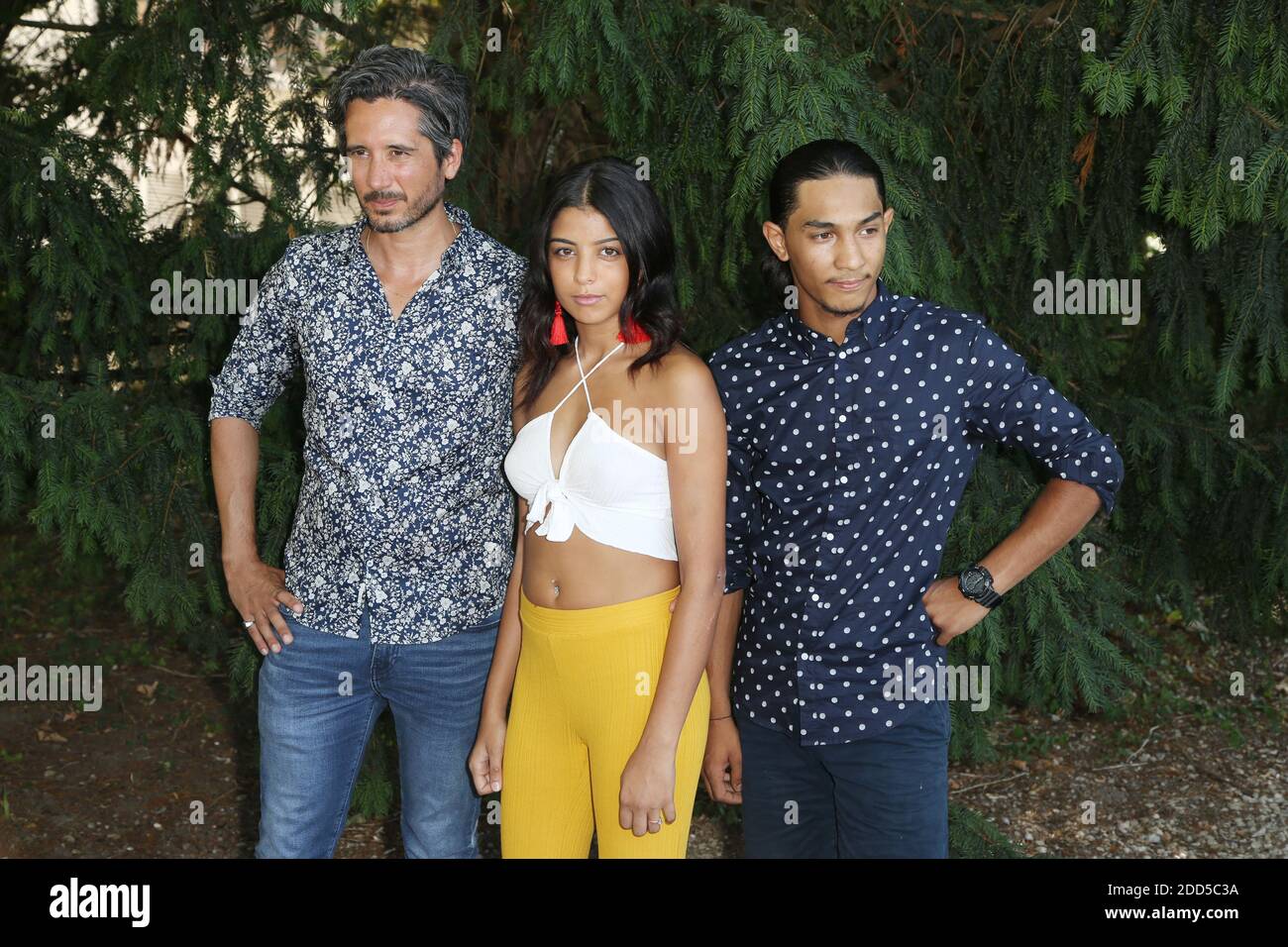 Jean-Bernard Marlin, Kenza Fortas and Dylan Robert seen at the Sheherazade  photocall as part of