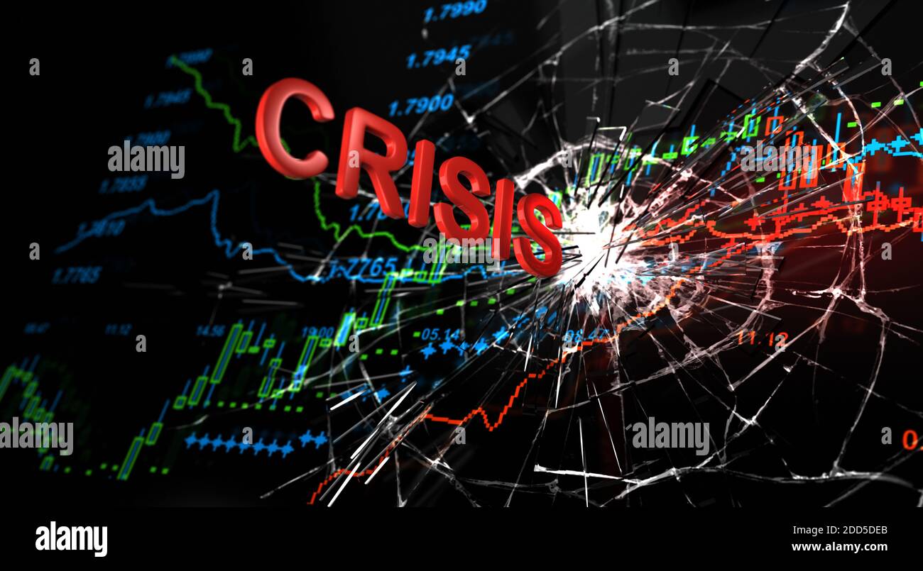 Crisis in Stock Market - 3D Rendering Stock Photo
