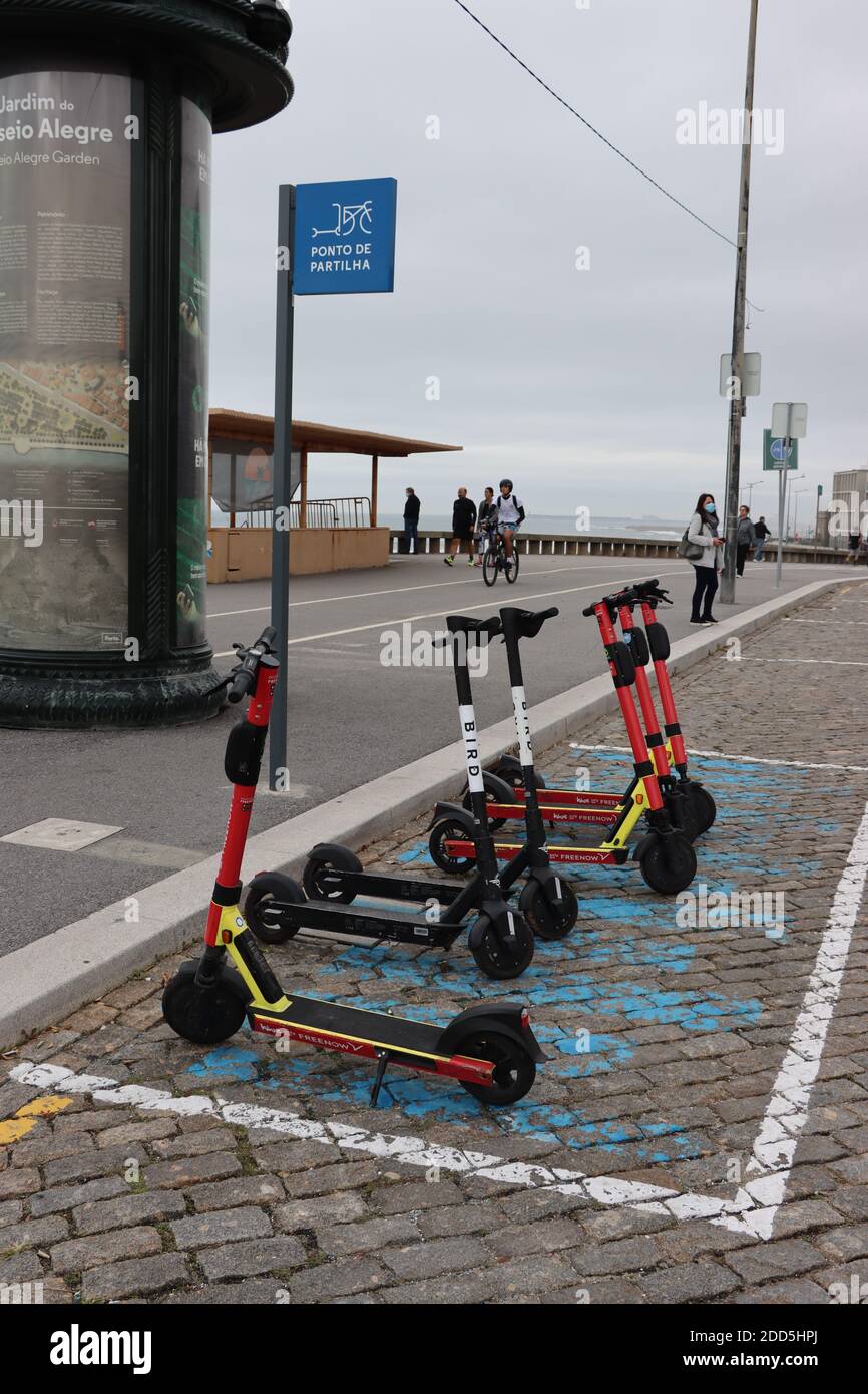 Foz do Douro push scooter point, Porto, Portugal Stock Photo - Alamy