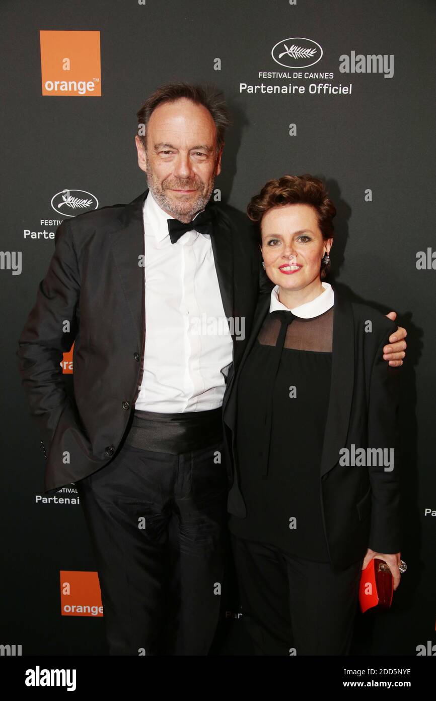Emmanuelle Gaume et son compagnon Xavier Couture attending Orange Party  held at Plage Majestic during The 71st Annual Cannes Film Festival on May  12, 2018 in Cannes, France. Photo by Jerome Domine/ABACAPRESS.COM