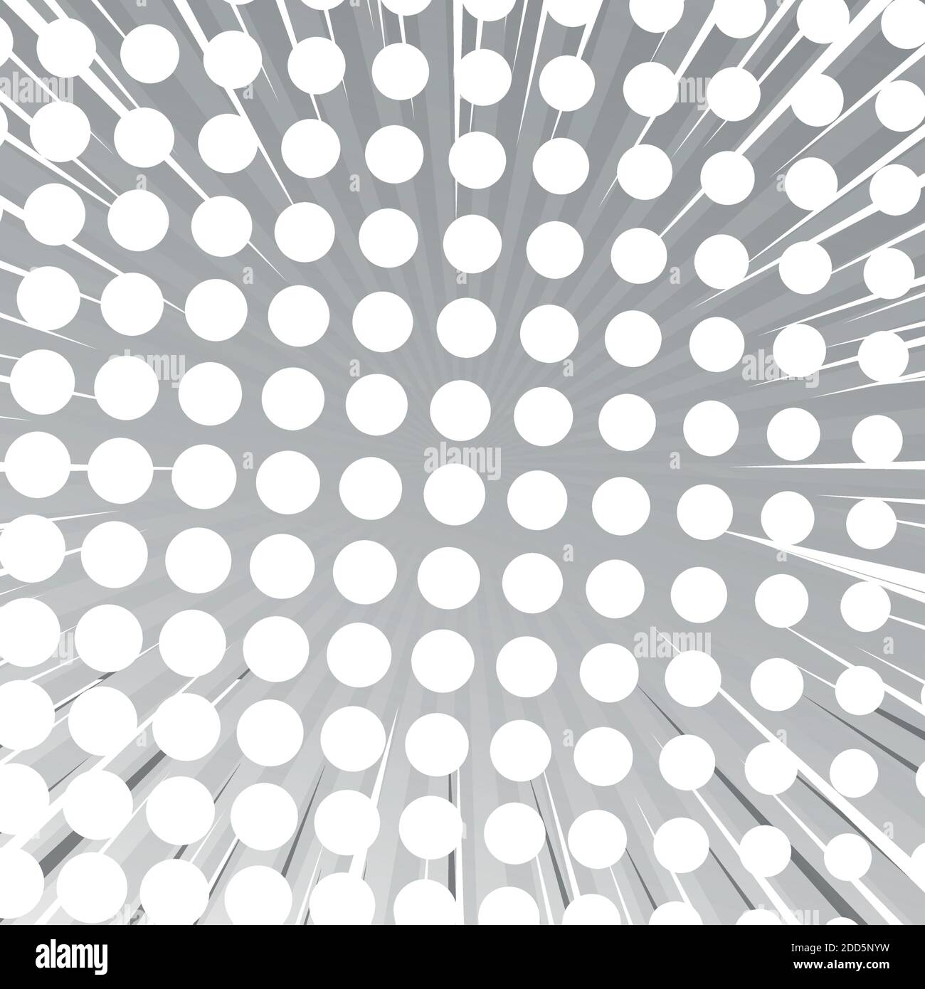 Black and White Comic Zoom with Lines and Dots - Vector illustration Stock Vector