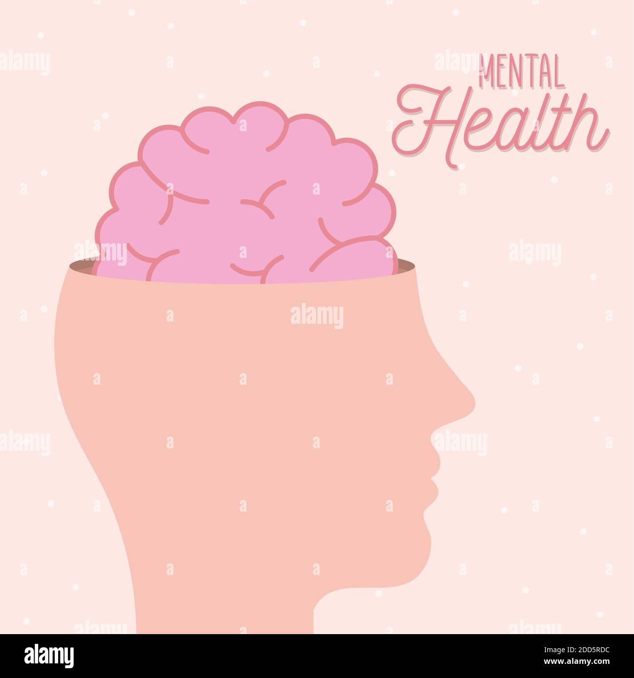 mental health with brain inside head vector design Stock Vector Image ...