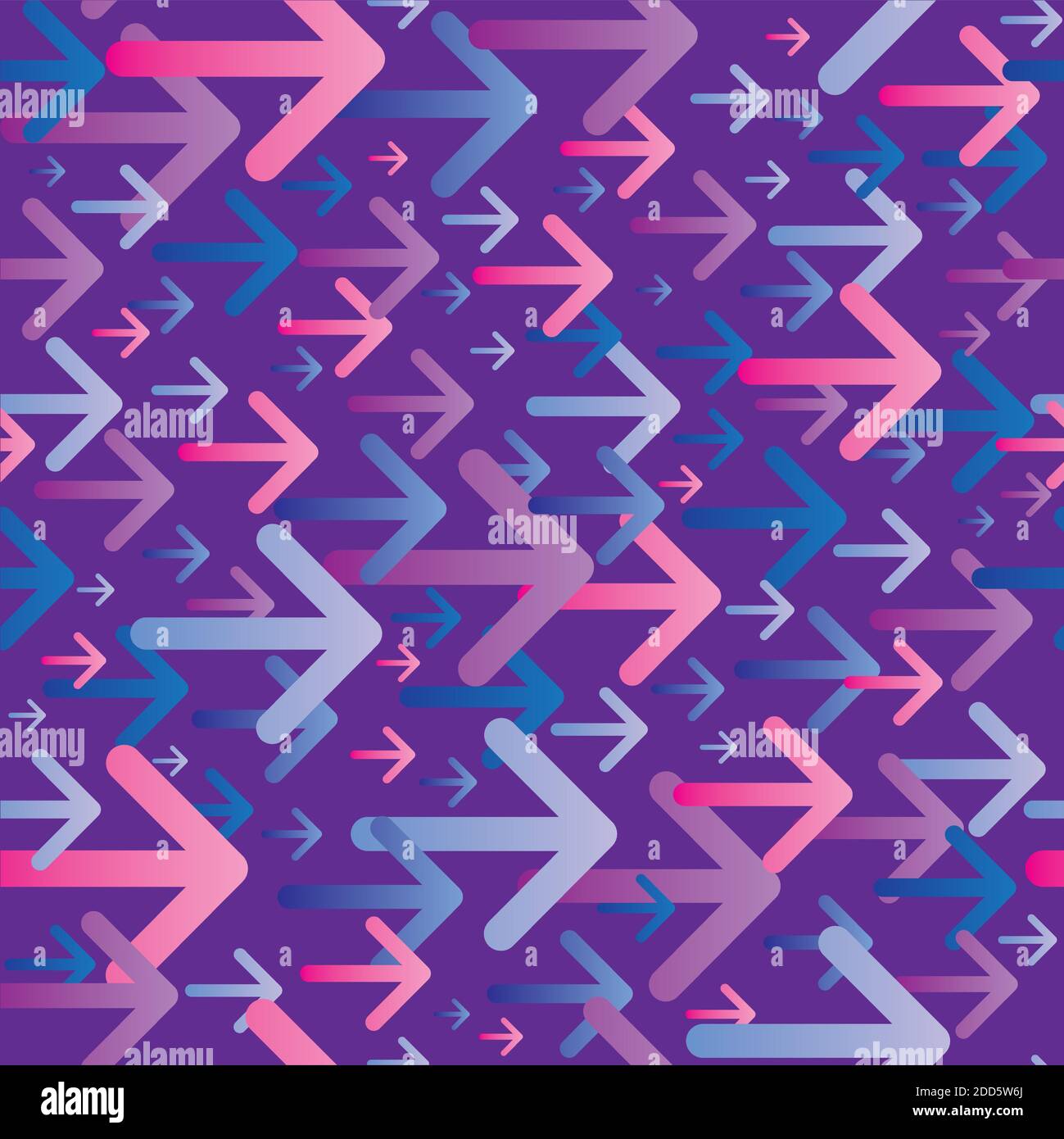 Arrows Seamless Pattern in Blue and Pink Colors - Vector Stock Vector