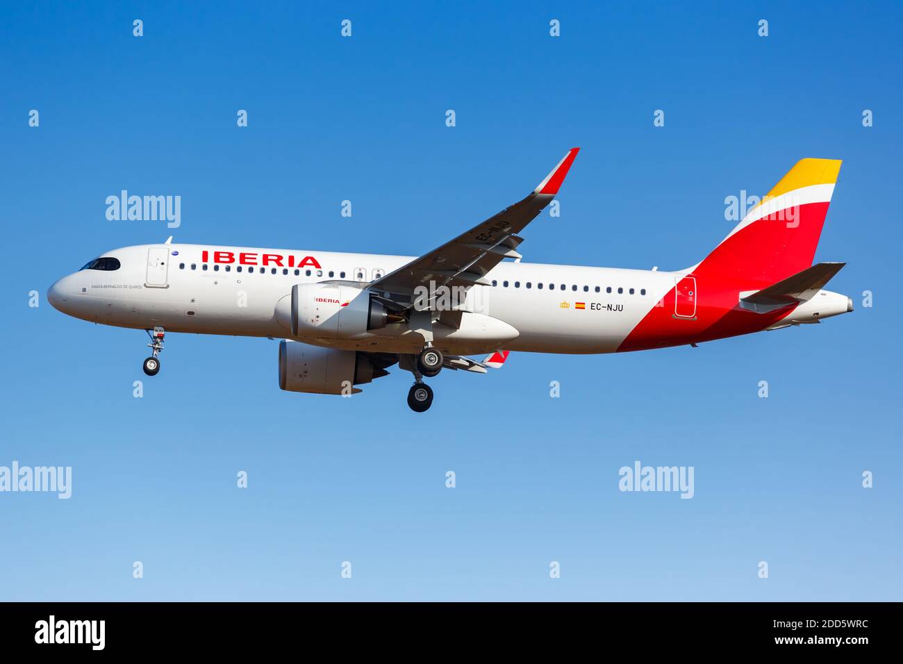 Athens, Greece - September 21, 2020: Iberia Airbus A320neo airplane Athens Airport in Greece. Airbus is a European aircraft manufacturer based in Toul Stock Photo