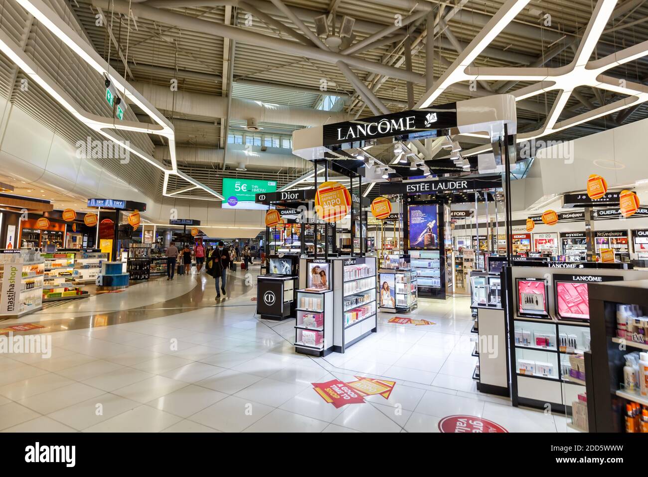 Athens, Greece - September 23, 2020: Duty Free Shop at Athens Airport in Greece. Stock Photo