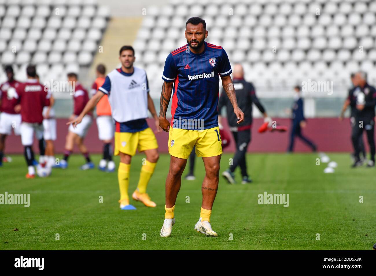 Torino, Italy. 18th, October 2020. Joao Pedro (10) of Cagliari seen during the warm up for the Serie A match between Torino and Cagliari at Stadio Olimpico in Torino. (Photo credit: Gonzales Photo - Tommaso Fimiano). Stock Photo