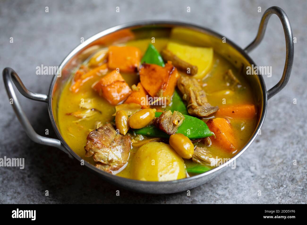Massaman curry with leftover Christmas turkey, butternut squash and potatoes Stock Photo