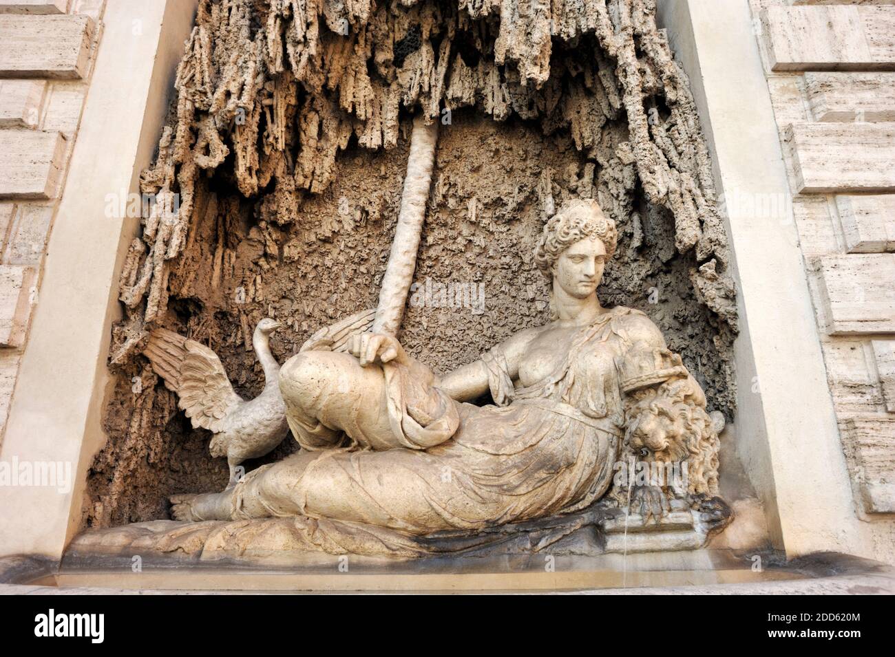 italy, rome, quattro fontane (four fountains), fountain of the goddess juno Stock Photo
