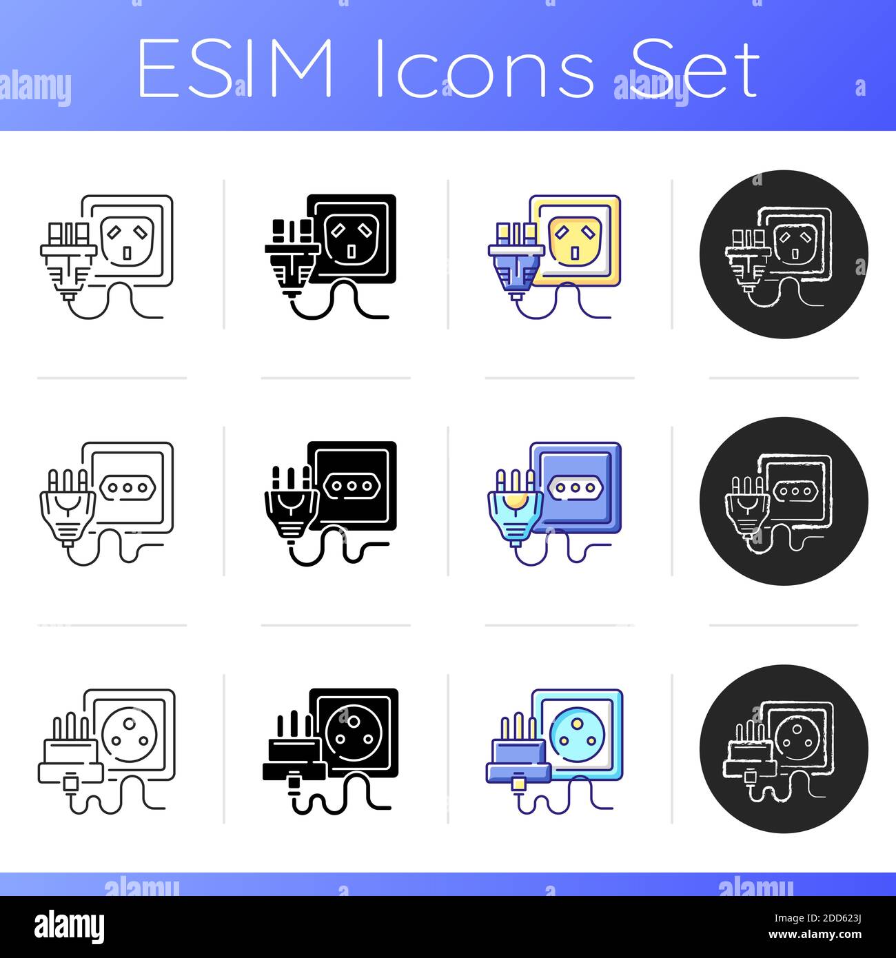 Sockets icons set Stock Vector Image & Art Alamy