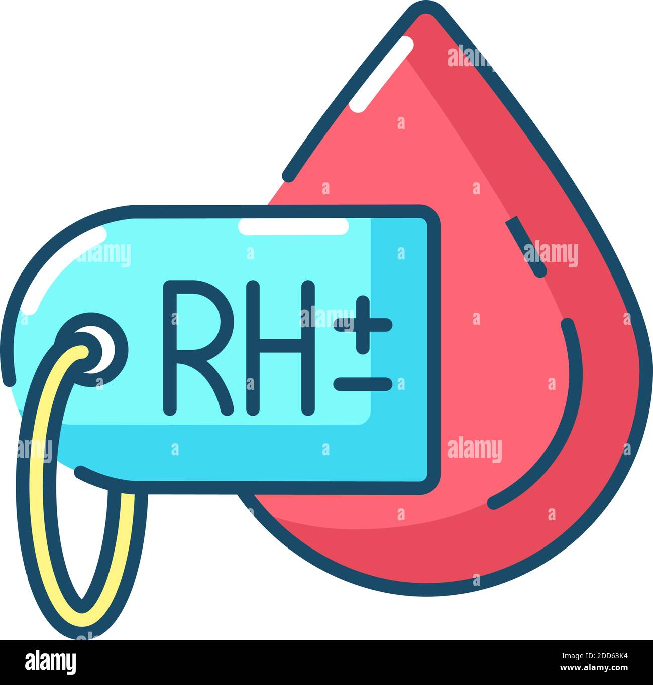 Blood group test RGB color icon Stock Vector
