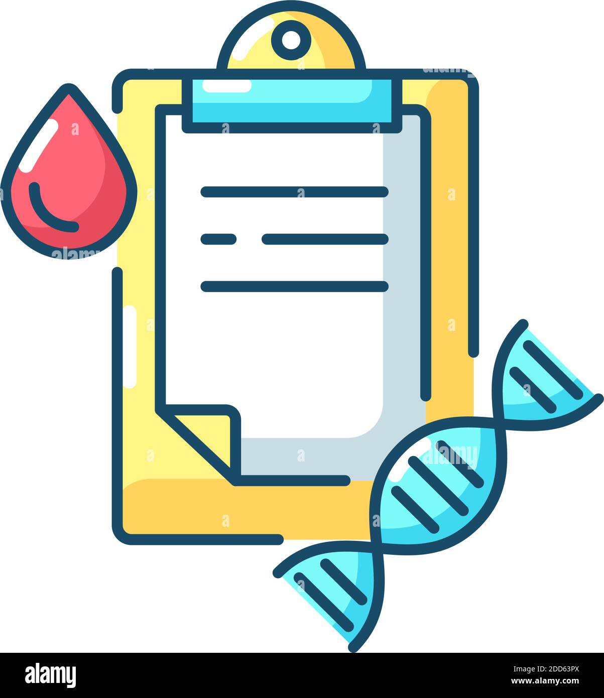 DNA test RGB color icon Stock Vector