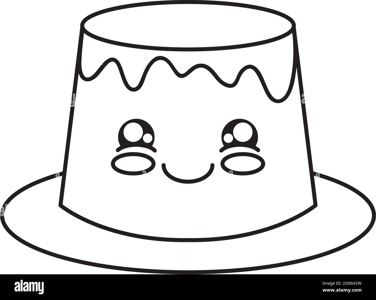 kawaii jelly icon over white background, line style, vector