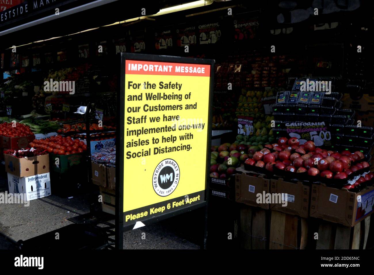 Variety of Fresh Fruits and Vegetables on Sale, New York, USA Stock