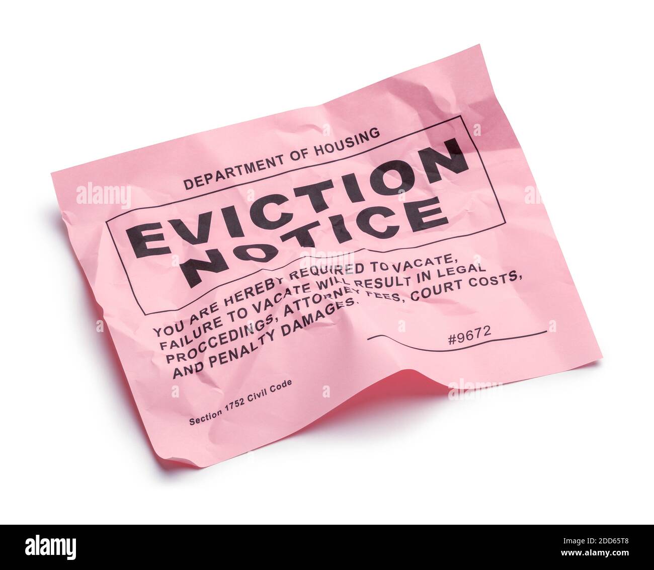 Housing eviction notice Cut Out Stock Images & Pictures Alamy