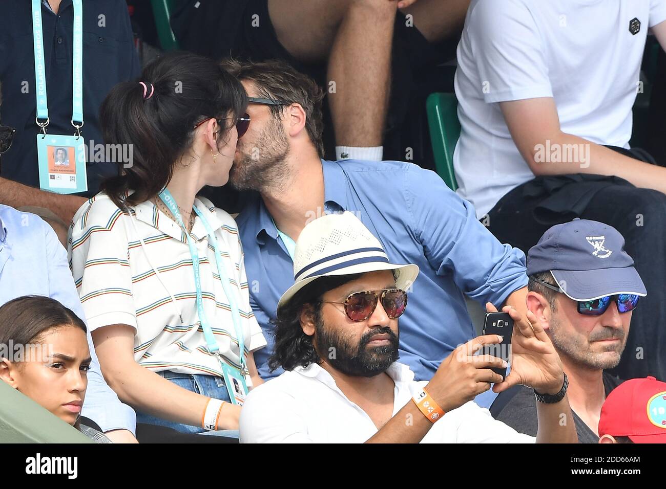 Nolwenn Leroy and Arnaud Clément attend the Men Final of the 2018 French  Open - Day Fithteen