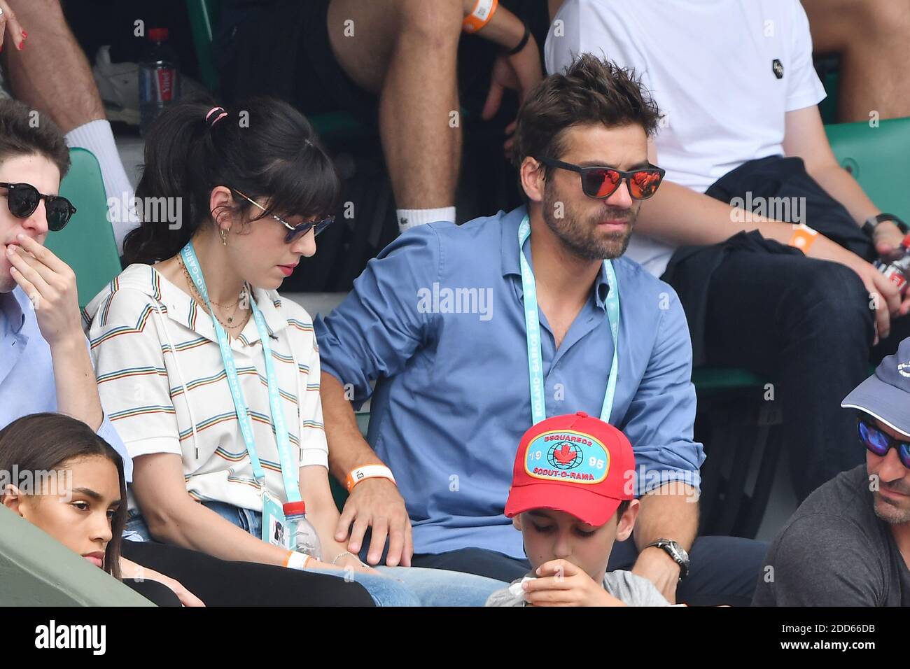 Nolwenn Leroy and Arnaud Clément attend the Men Final of the 2018