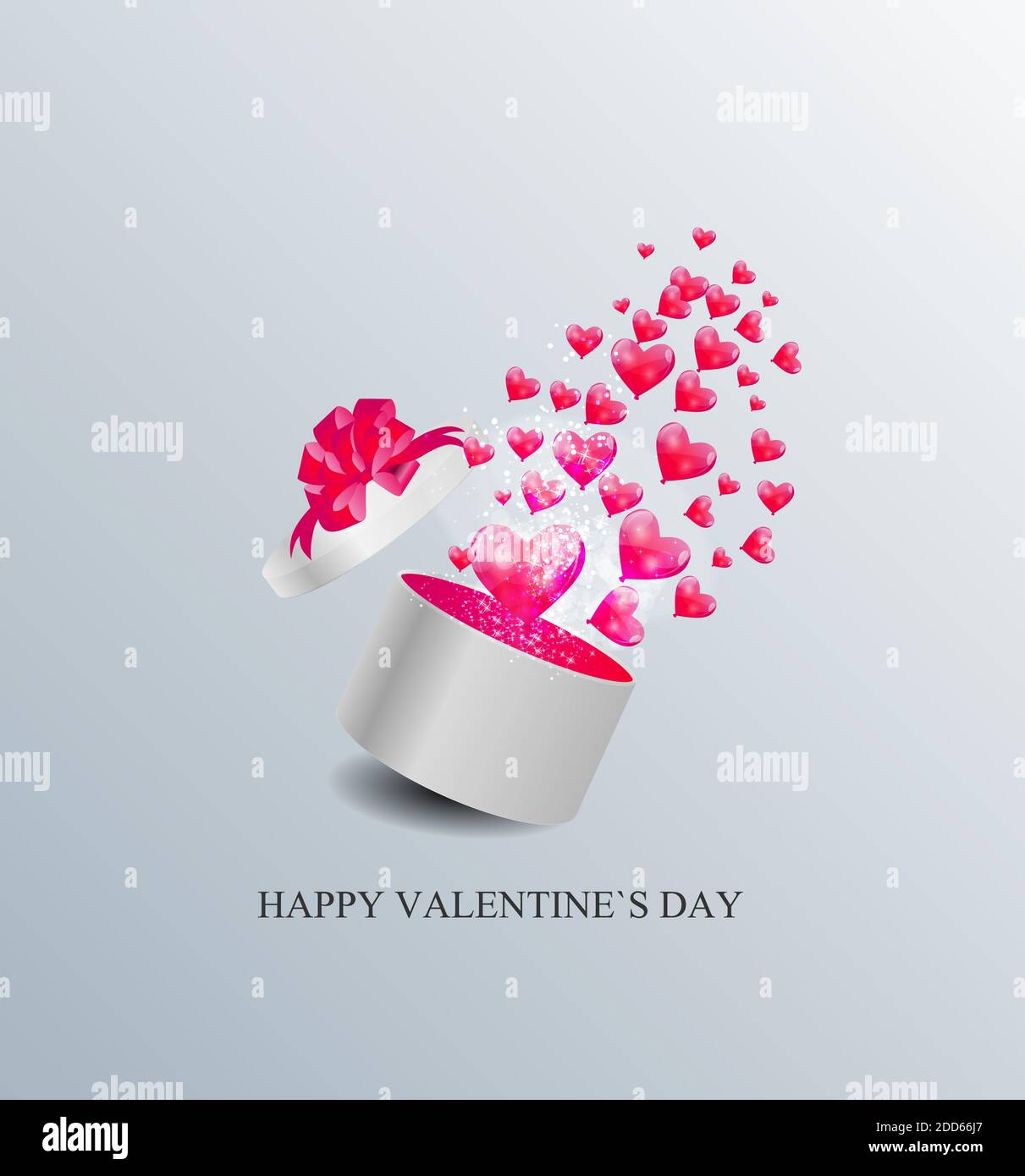 Valentine Day Card with Heart Illustration Stock Photo - Alamy