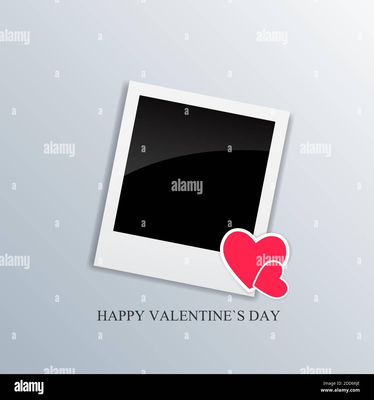 Valentine Day Card with Heart Illustration Stock Photo - Alamy