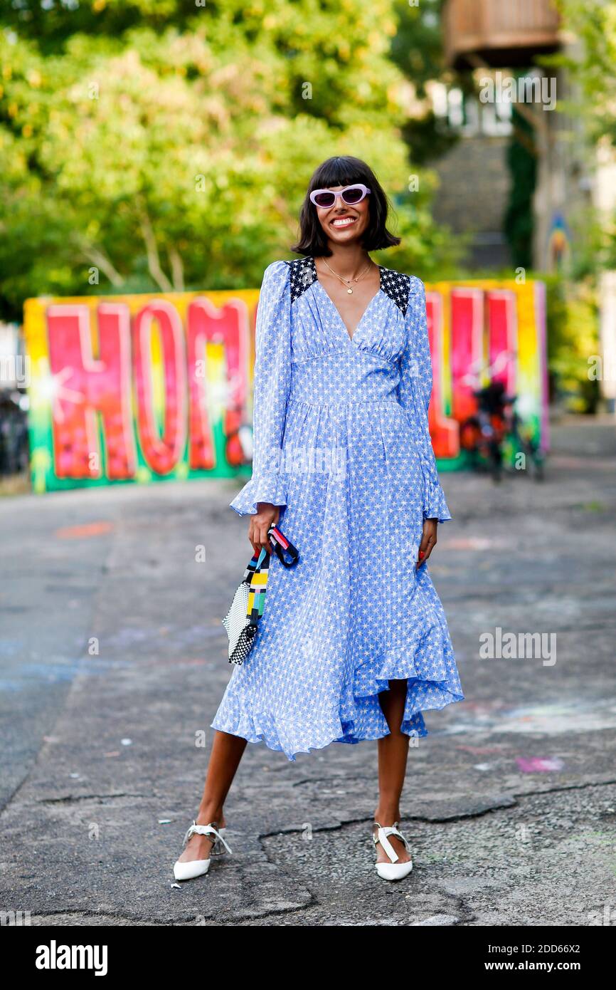 Street style, Babba Rivera arriving at Stine Goya spring summer 2019 ...