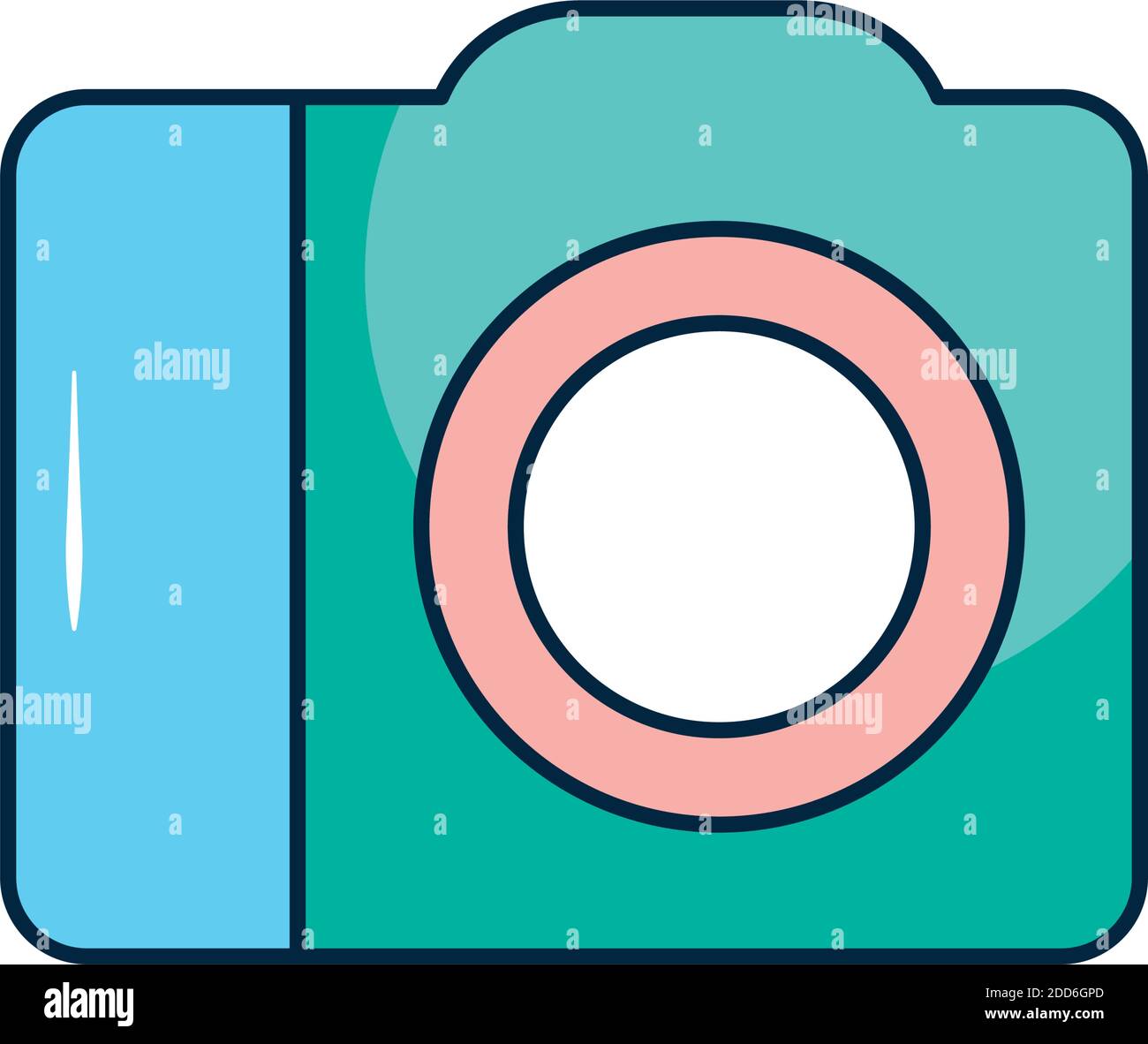 photographic camera icon over white background, flat style, vector ...