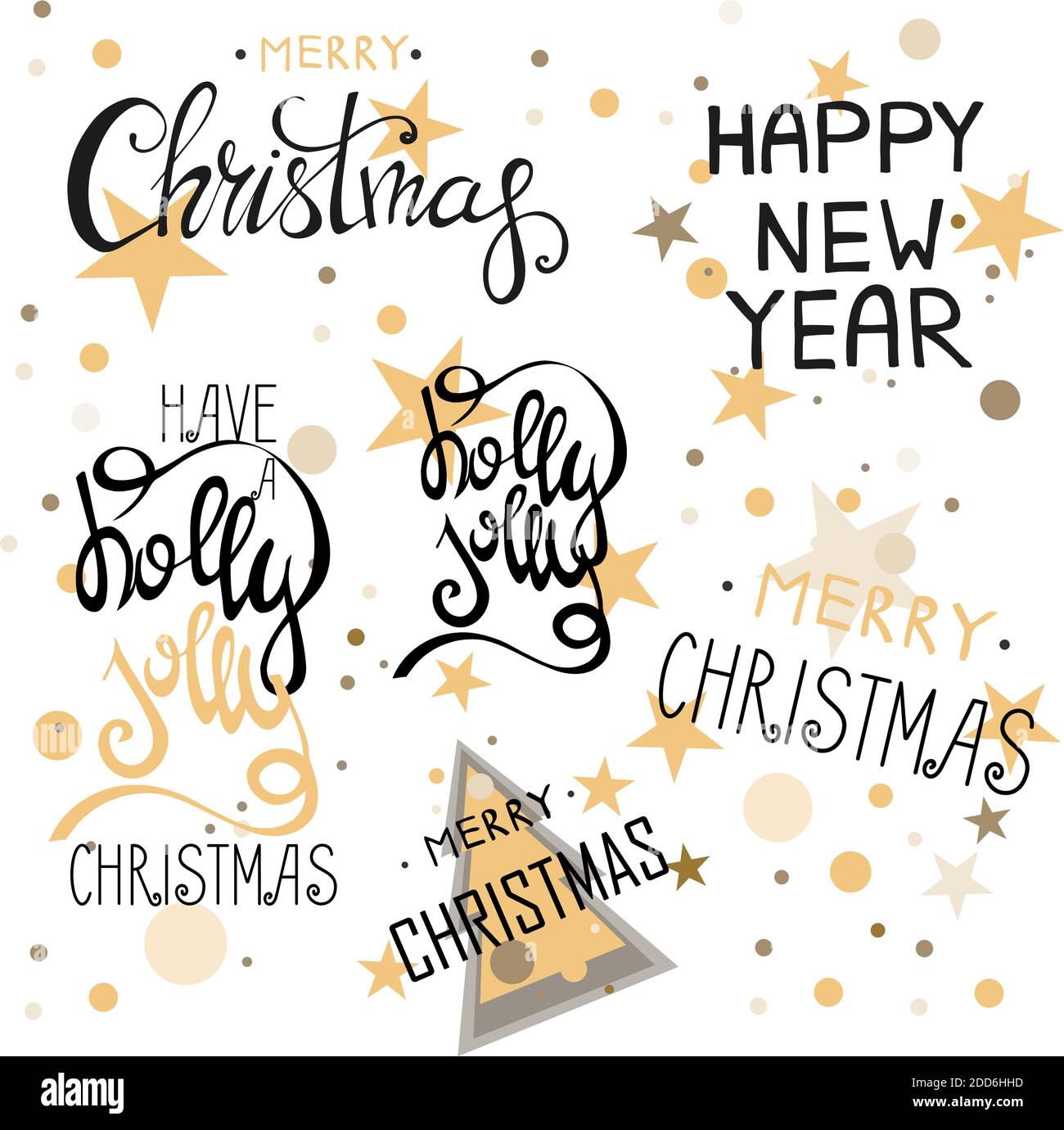 Merry Christmas Lettering Design Stock Vector Image & Art - Alamy