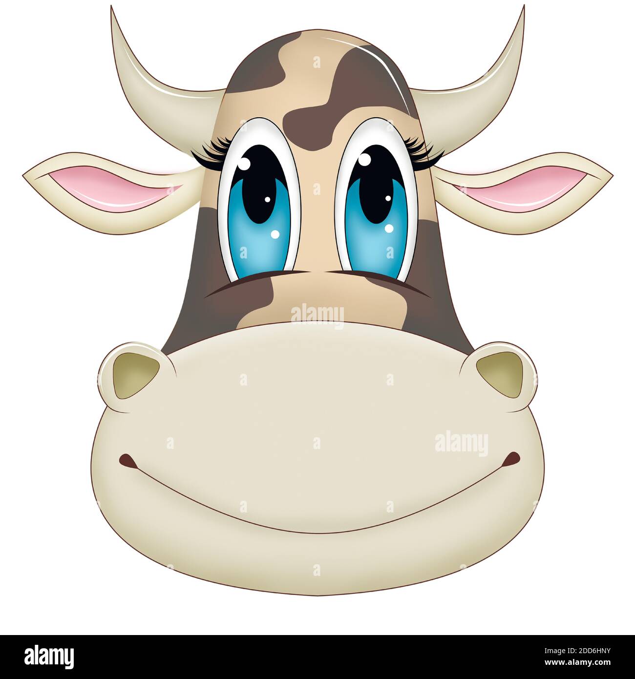 White bull with a smile Stock Vector