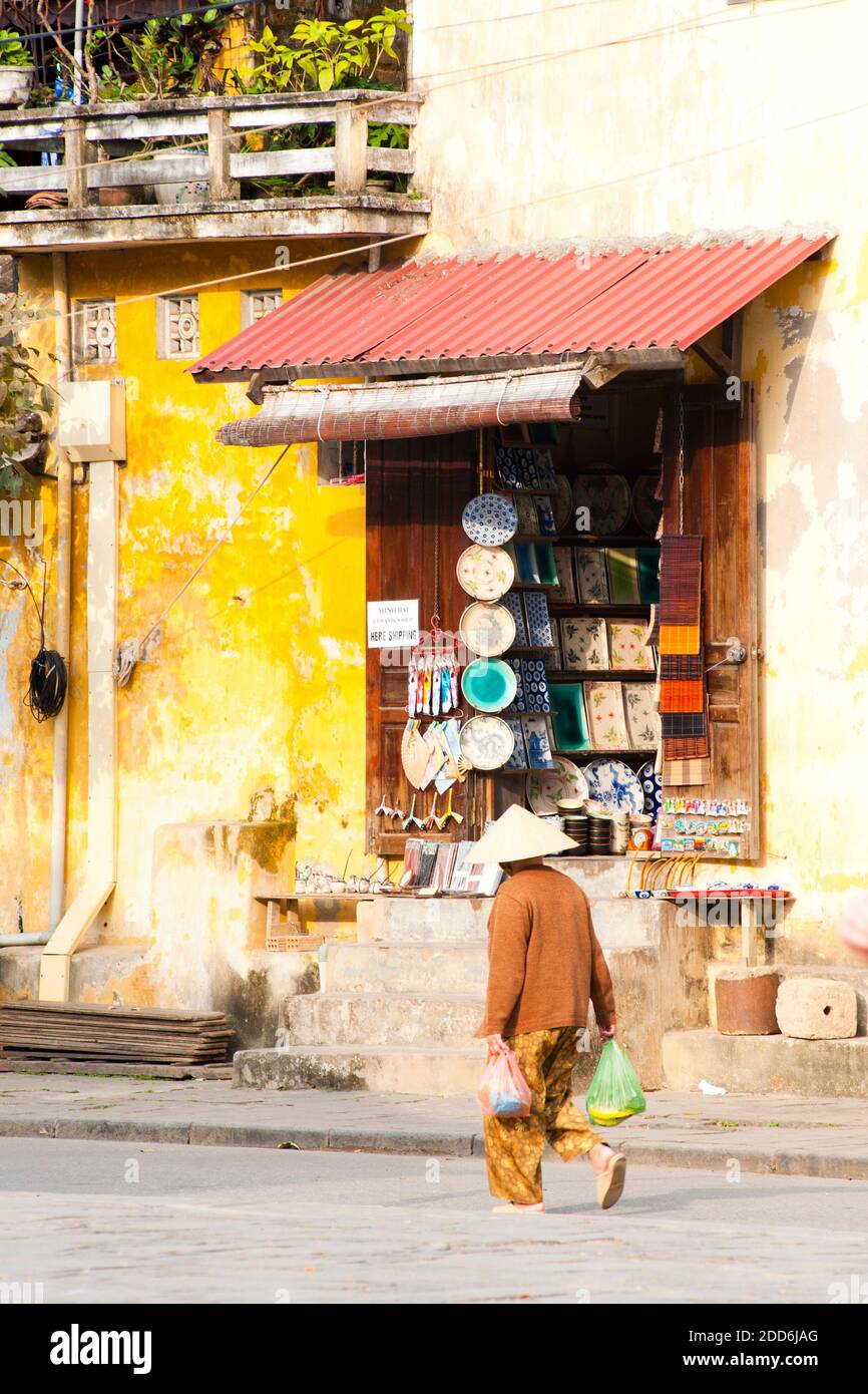 Local Vietnamese People in Hoi An, Vietnam, Southeast Asia Stock Photo