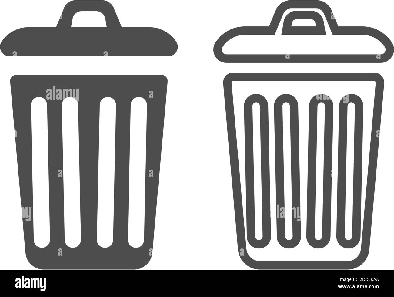 Open trash can, recycle bin icon vector isolated on white