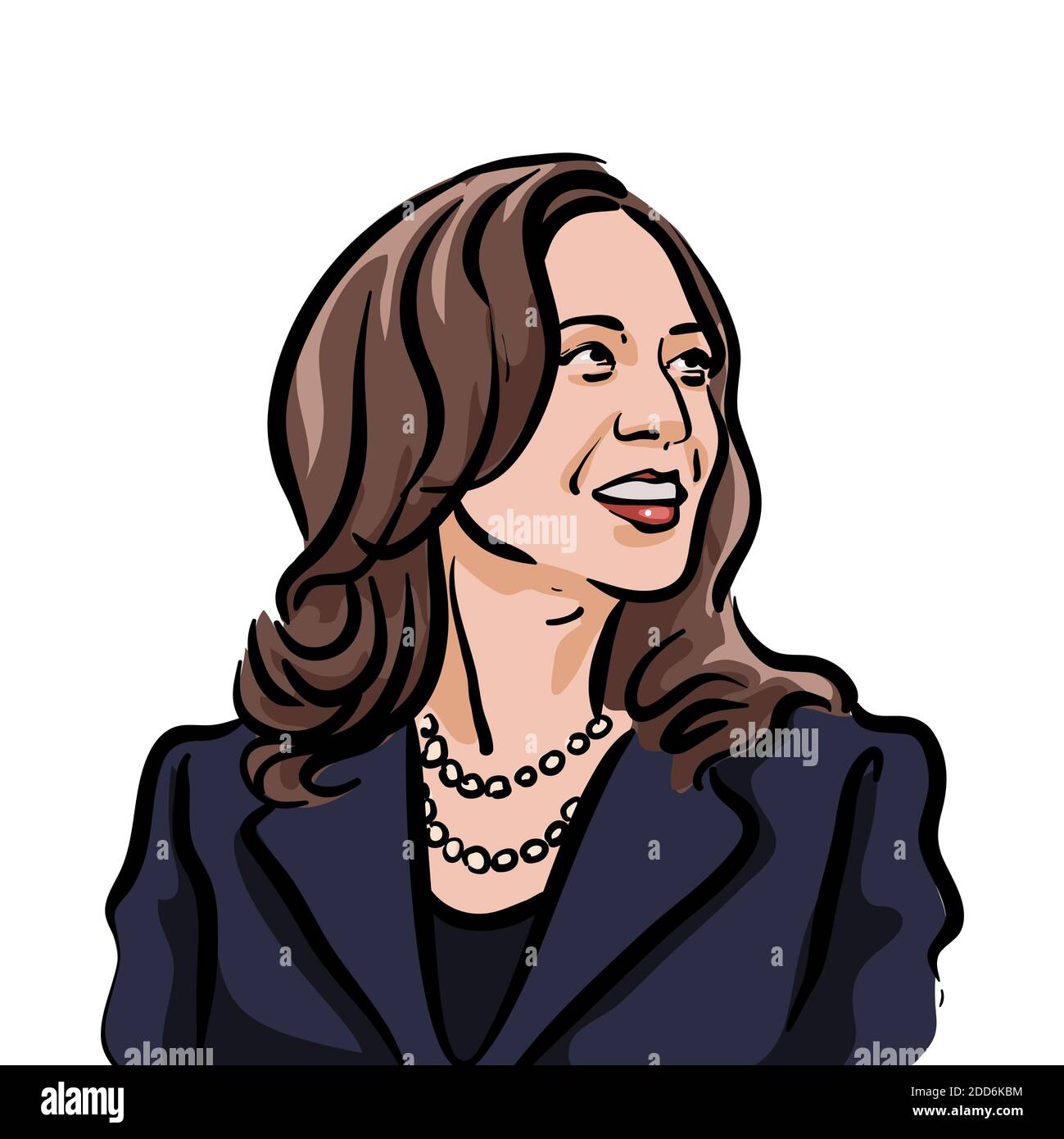 Kamala Harris portrait face Illustration isolated on white background ...