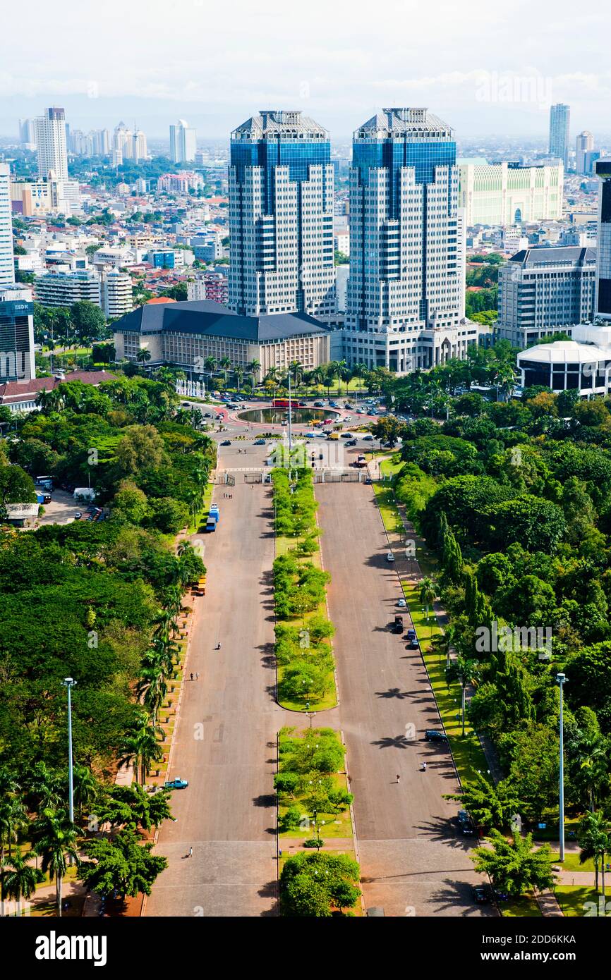 View over Jakarta, the capital city of Indonesia, Asia Stock Photo