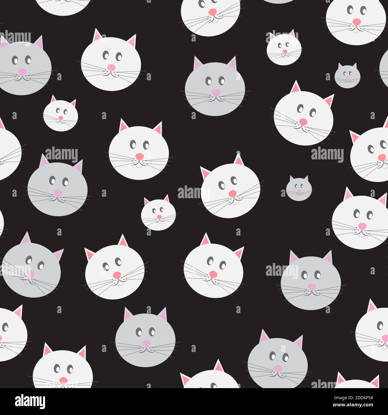 Cat Seamless Pattern Background Illustration Stock Photo - Alamy