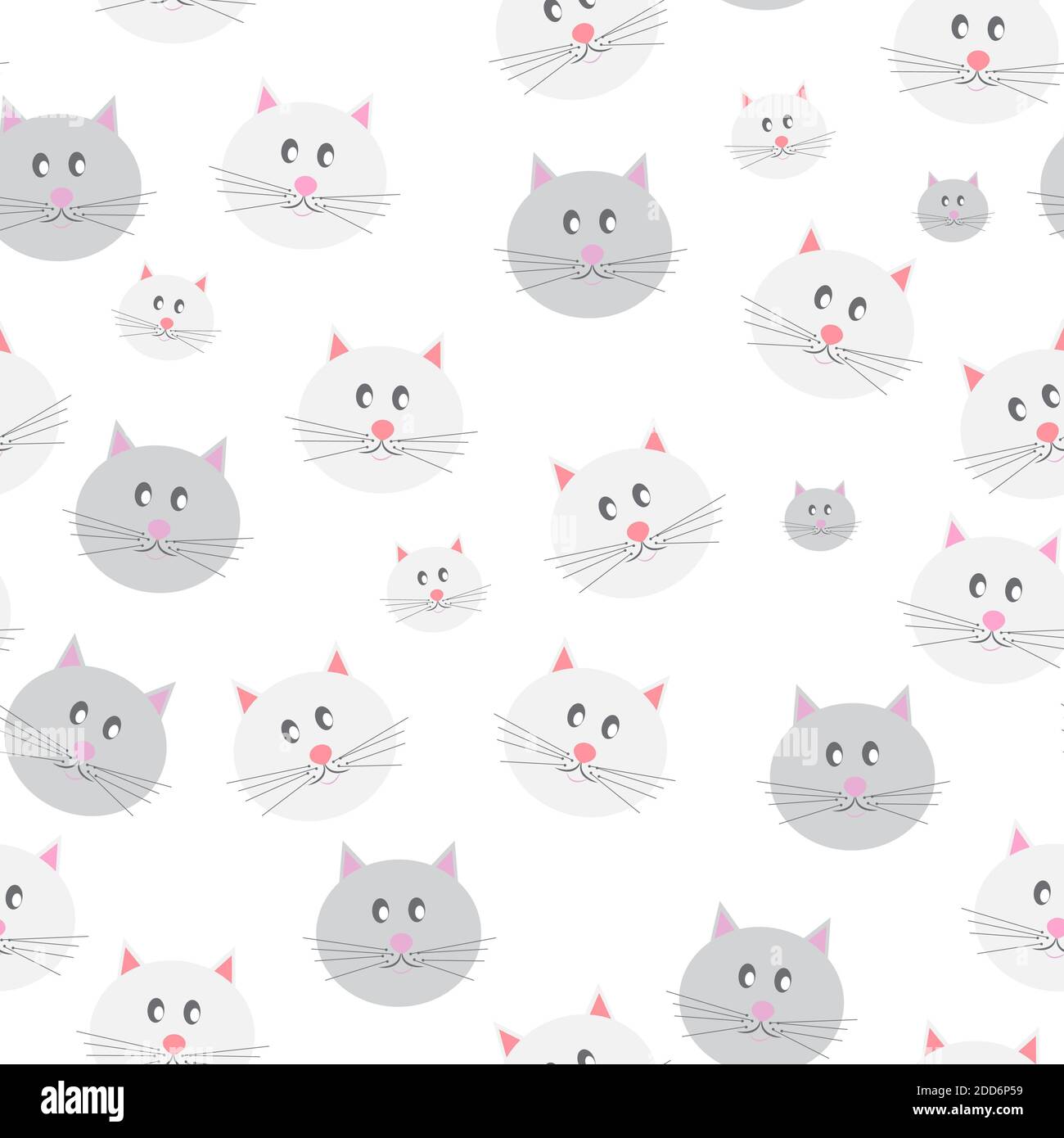 Cat Seamless Pattern Background Illustration Stock Photo - Alamy