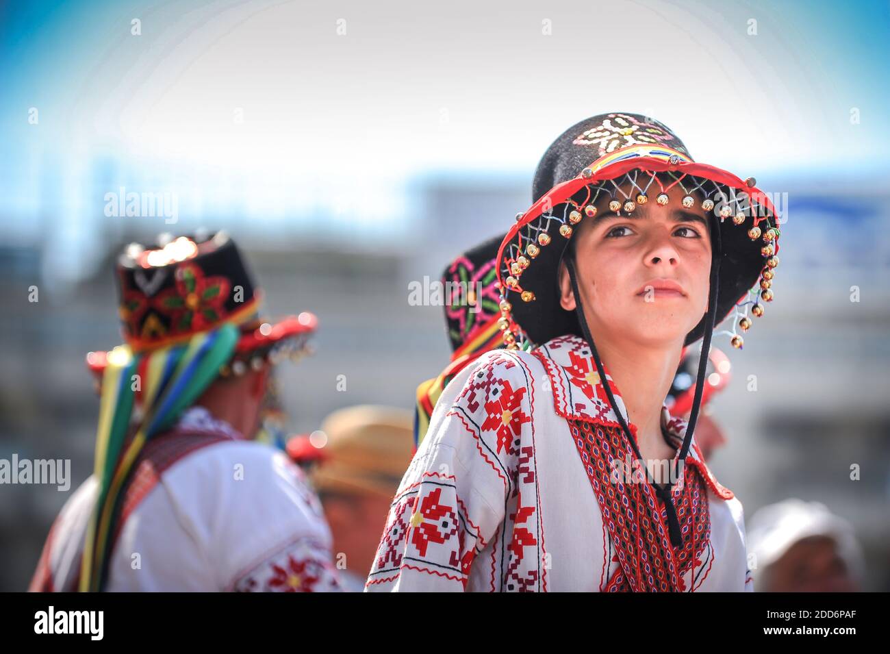 Bucharest, Romania - May 9, 2010: Portrait of a young boy dressed in a  traditional costume of the Romanian ancient dancers Calusarii Stock Photo -  Alamy