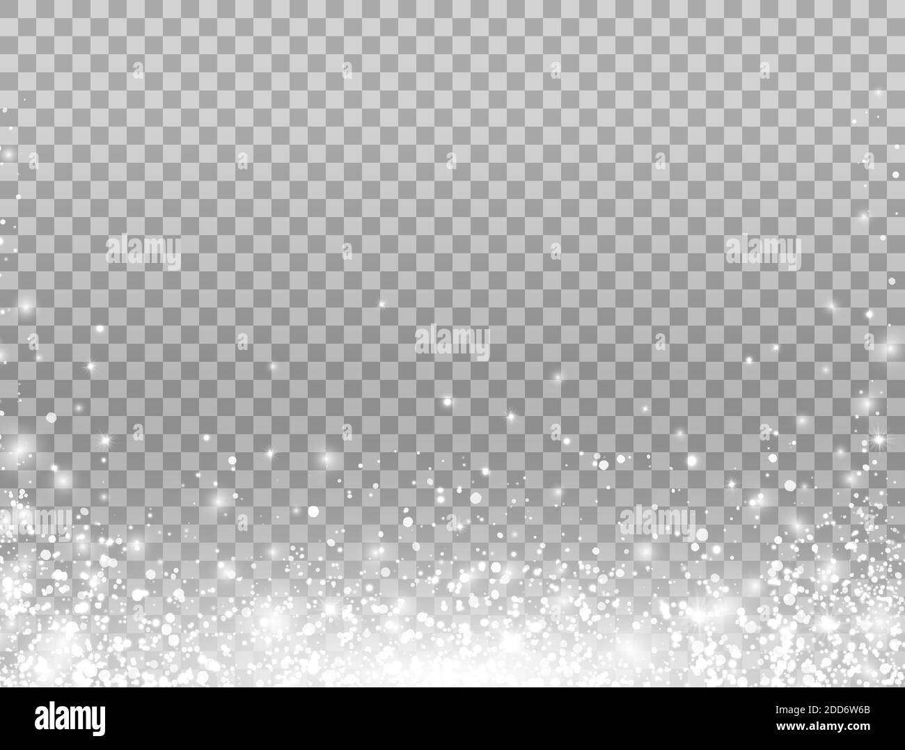 Snowfall Transparent Frame Shining snow border. Merry Christmas card. Snow falling on transparent ...