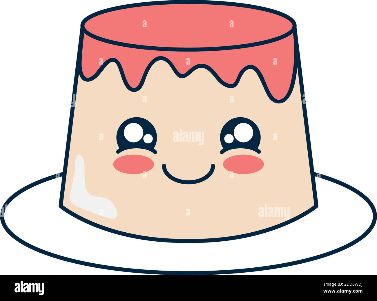 kawaii jelly icon over white background, flat style, vector