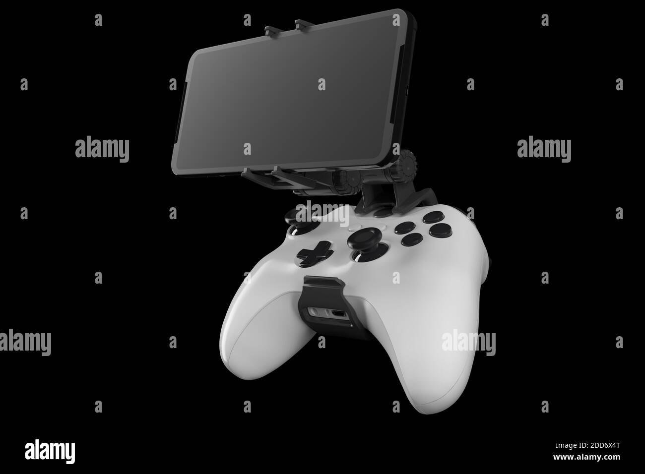 Realistic joystick for playing games on a mobile phone isolated on black  background with clipping path. 3D rendering of video game streaming Stock  Photo - Alamy
