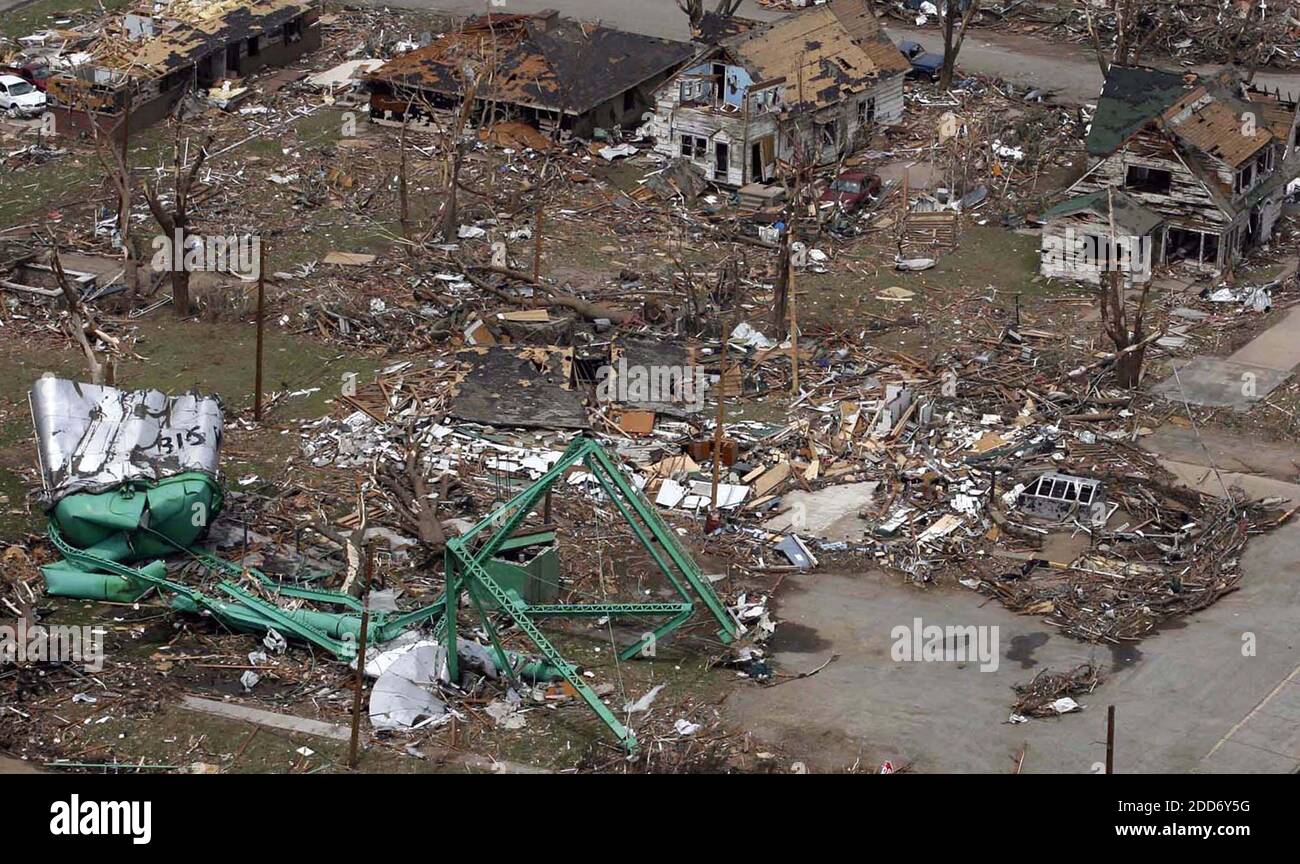 NO FILM, NO VIDEO, NO TV, NO DOCUMENTARY - Greensburg's well-known landmark, the &quot;World's Largest Hand-Dug Well,&quot; lies beneath rubble from Friday's tornado in Greensburg, Kansas, on May 6, 2007. Photo by Wichita Eagle/MCT/ABACAPRESS.COM Stock Photo