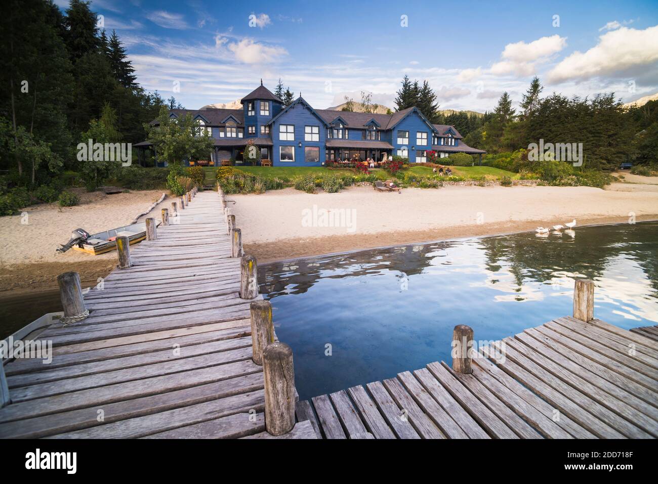 Las Balsas Gourmet Hotel and Spa, Las Balsas Bay, Villa la Angostura, Neuquen, Patagonia, Argentina, South America Stock Photo