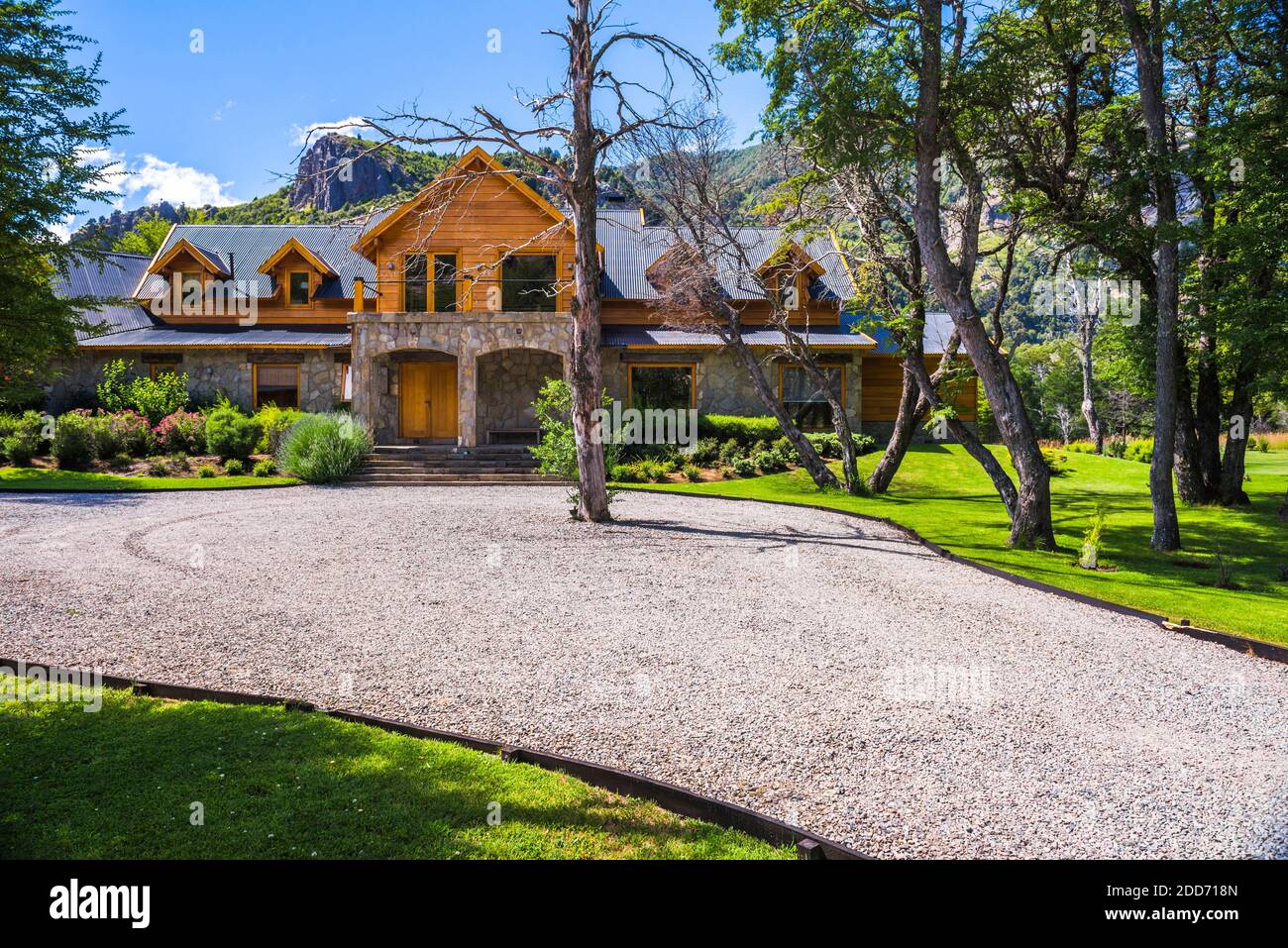 Rio Hermoso Hotel de Montana, San Martin de los Andes, Neuquen Province, Argentinian Patagonia, Argentina, South America Stock Photo
