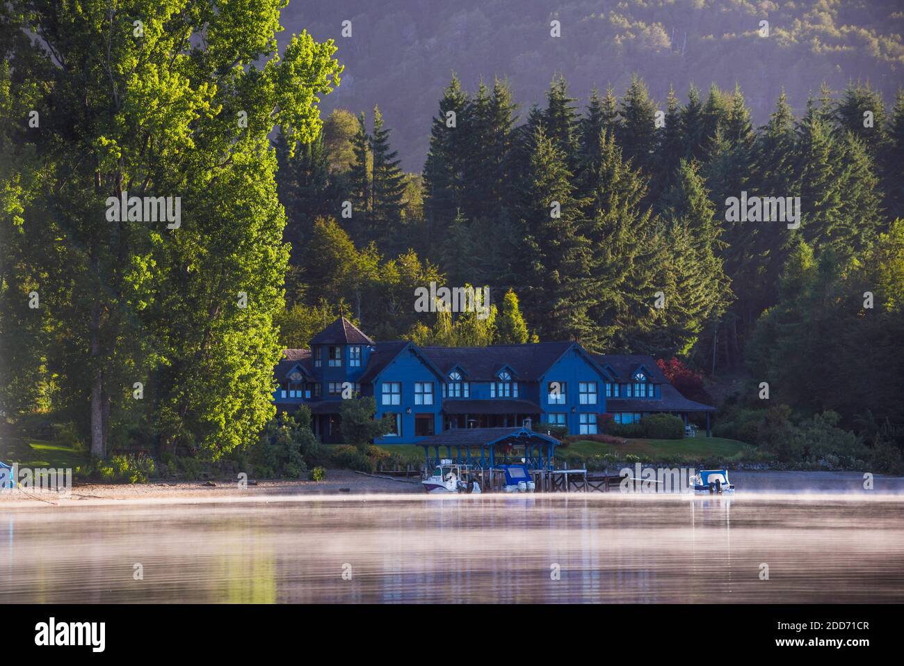 Las Balsas Gourmet Hotel and Spa, Las Balsas Bay, Villa la Angostura, Neuquen, Patagonia, Argentina, South America Stock Photo