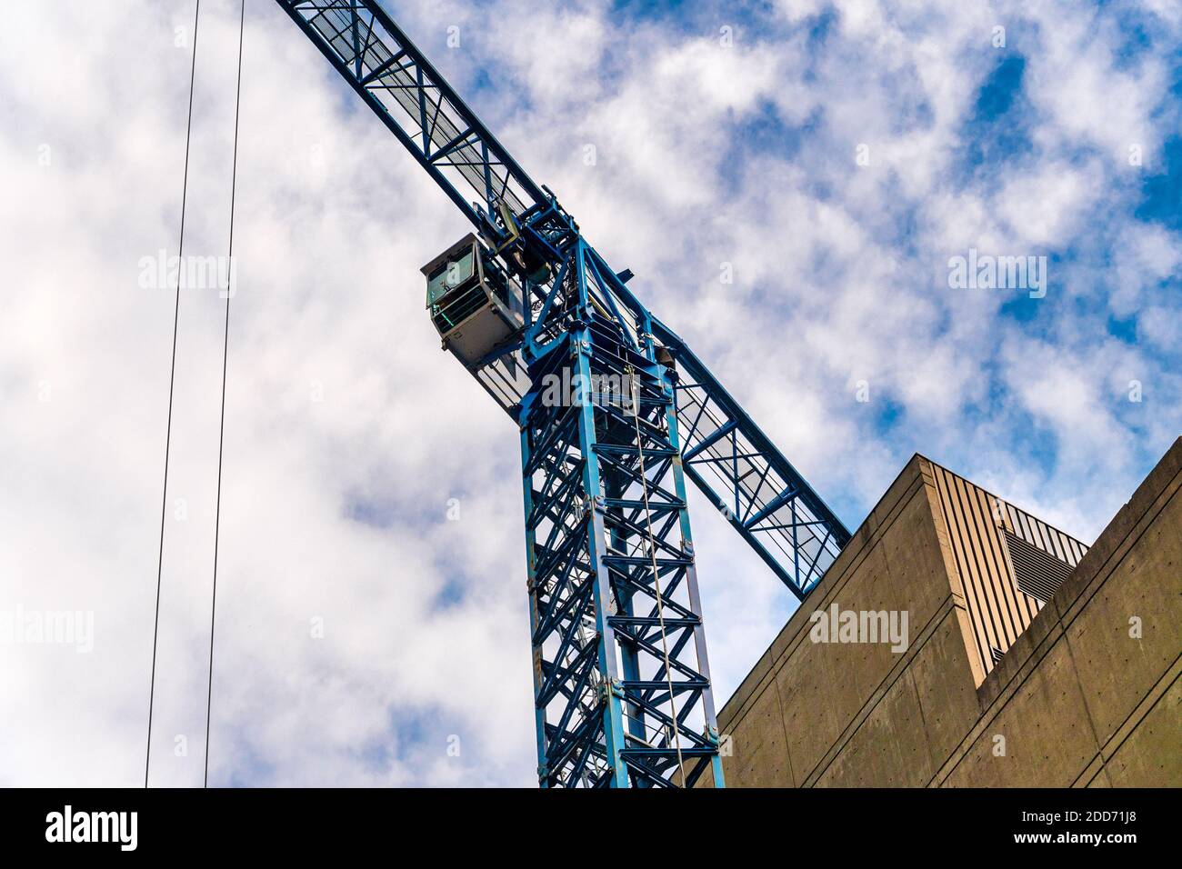 Construction crane in a construction site, Montreal, Canada Stock Photo