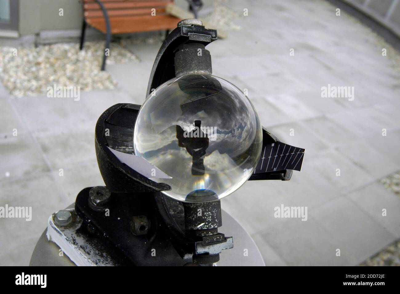 a heliograph or sunshine recorder for measuring the amount of sunshine