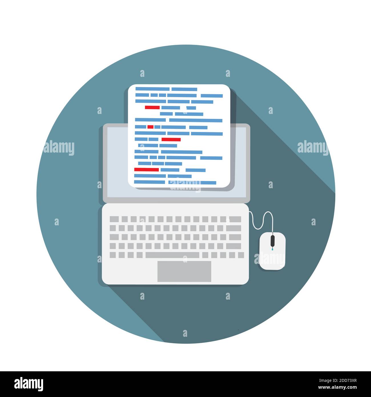 Programming Coding Concept Flat Background Illustration Stock Photo - Alamy