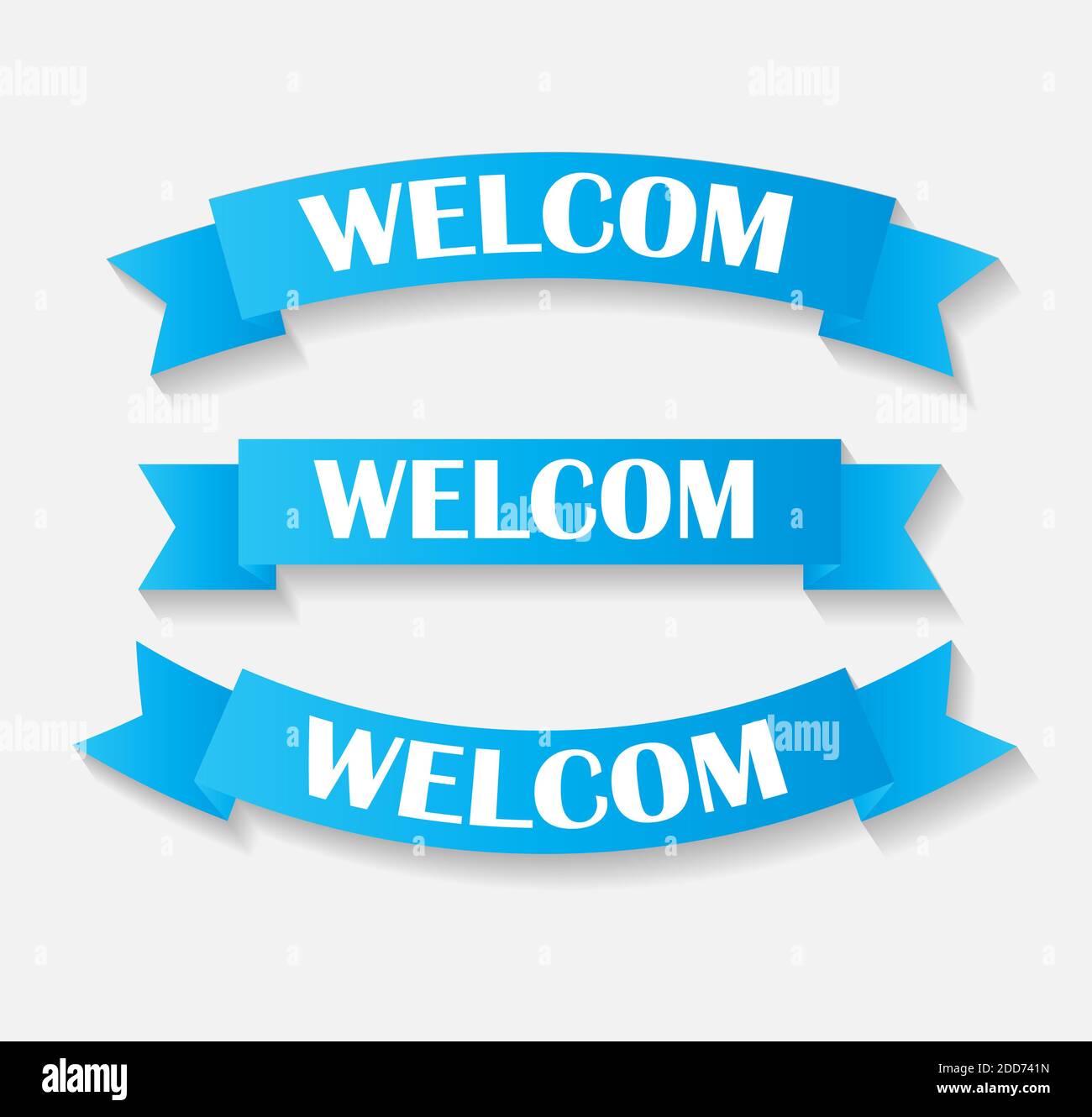 Set of Welcom Ribbon Illustration Stock Photo - Alamy