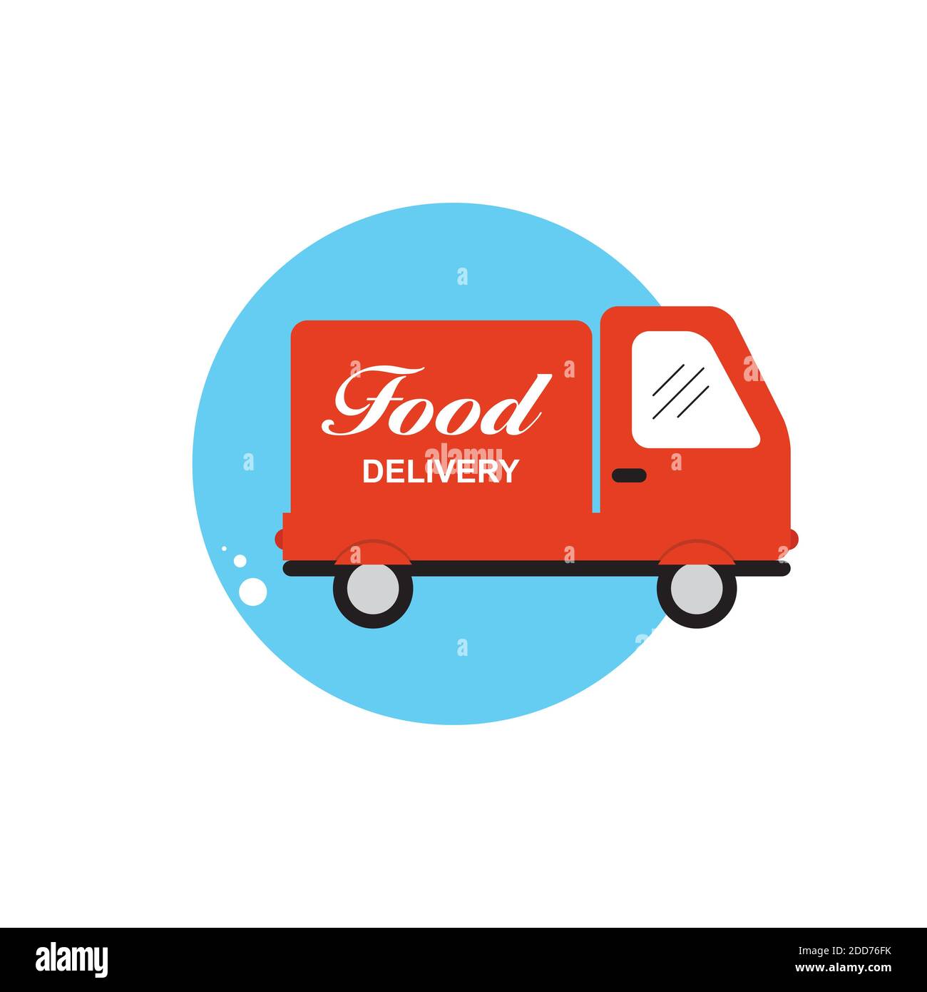 Icon with Flat Graphics Element of Food Delivery Car Illustration Stock