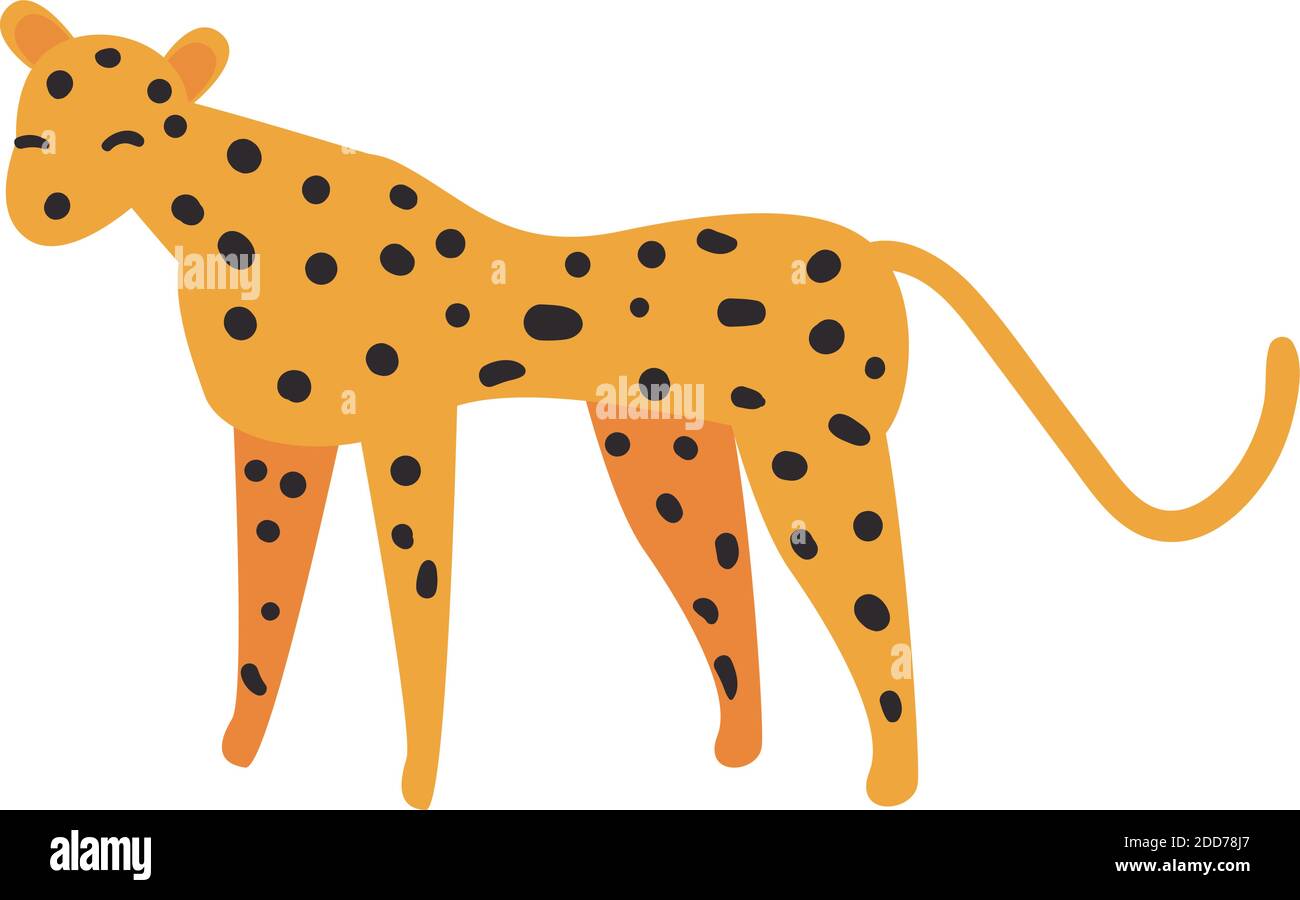 cute leopard animal on white background vector illustration design ...