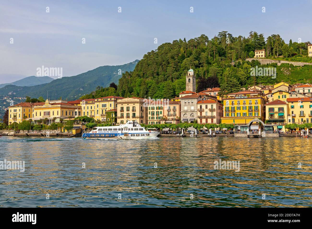 Bellagio, Italy June 14, 2019 Waterfront Houses at Lake Como in