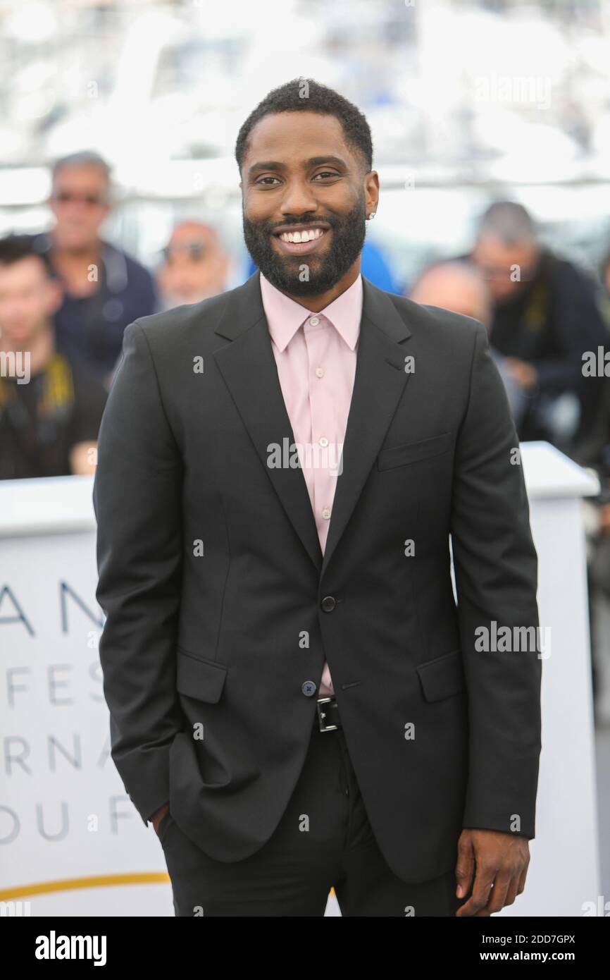 John David Washington attending the photocall for 'BlacKkKlansman